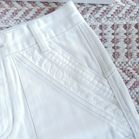 FREE PEOPLE Sweet Surrender high rise denim jeans shorts optic white Size 24 NEW - Picture 5 of 7